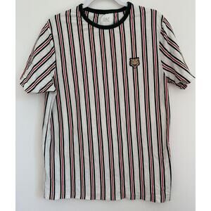 Ricky Singh Demin and Flower Vertical Stripe T Shirt Sz. XL Mens